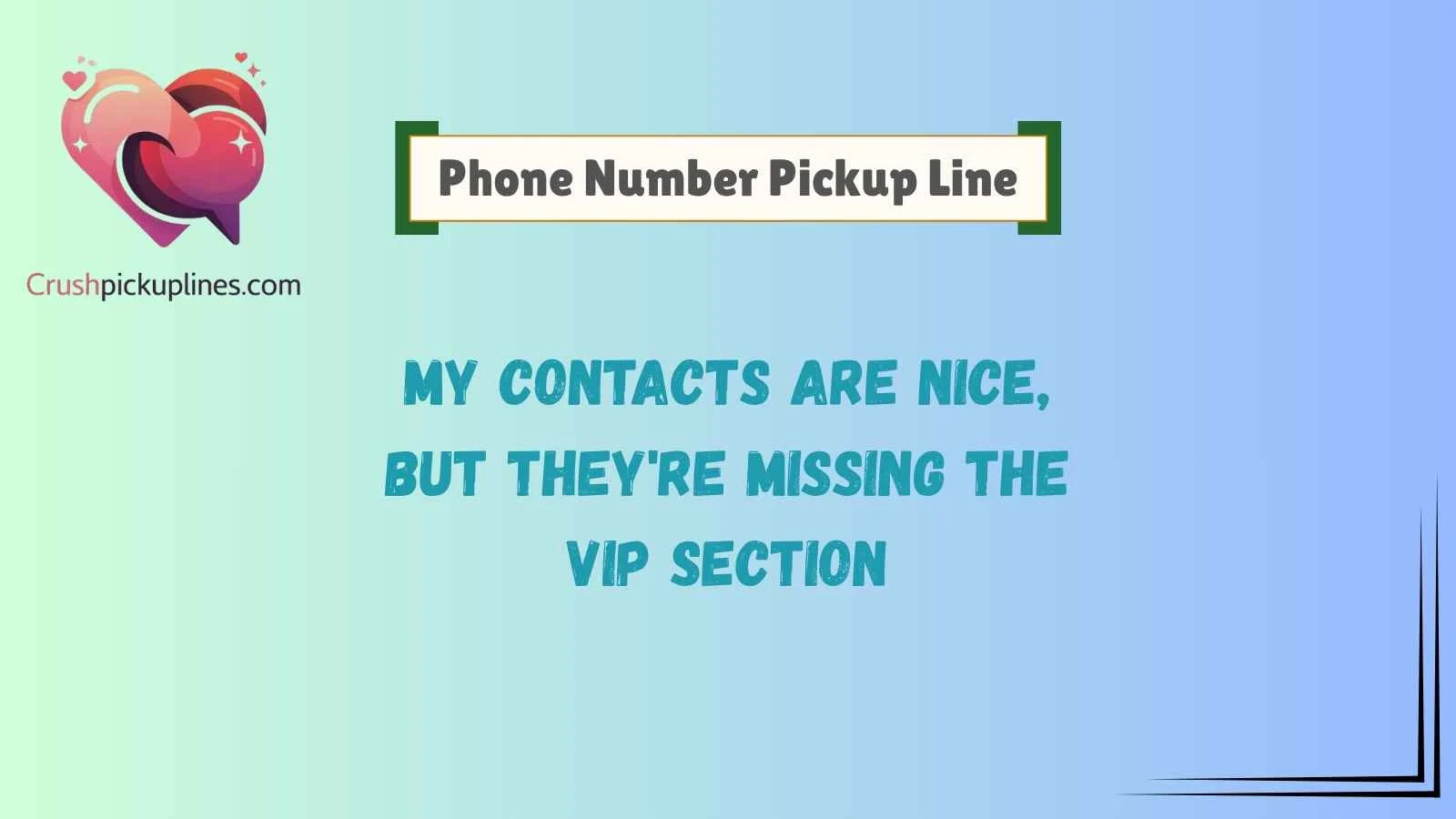 Phone Number Pickup Line